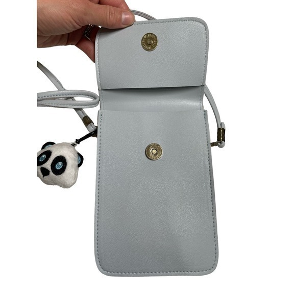 EUC Cat Lanyard Crossbody Light Grey w/ Brown & Black Ears & Squishmallow Charm - Picture 4 of 10